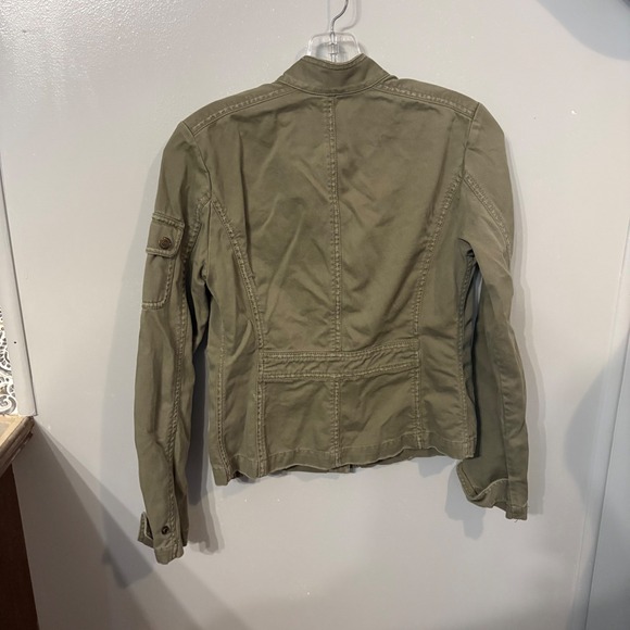 J. Crew Olive Green Cotton Cargo‎ Pocket Distressed Utility Jacket (Women's XS) - Picture 4 of 6